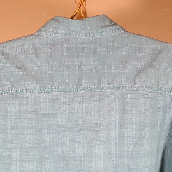 G.H. Bass & Co. Men’s XXL Textured Short Sleeve Button-Up Shirt Teal Blue - Picture 8 of 12